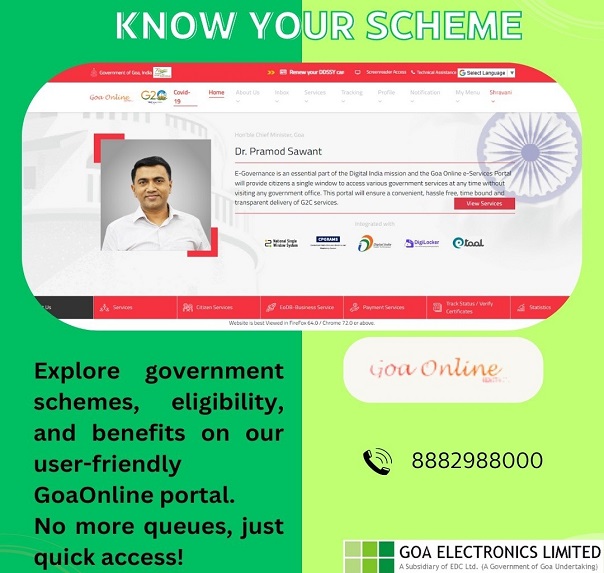 Know Your Scheme on Goa Online Portal
