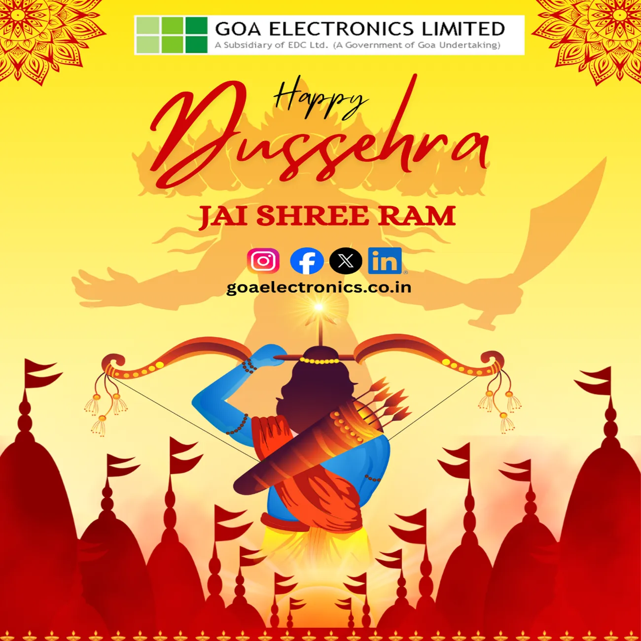 Greetings on the occasion of Dussehra! from GEL Family